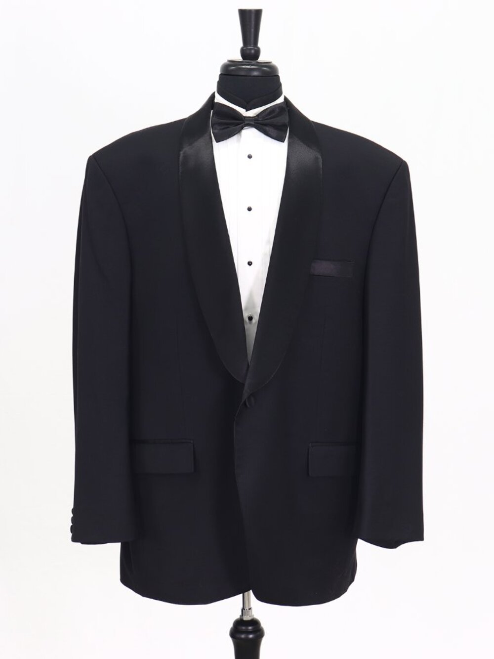 Bespoke 50L Black Blazer Sport Coat Tuxedo Jacket 1-Button Solid Y964